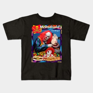 Halloween Horror Clown Fast Food Parody Spooky Retro 90's Goth Off Brand Knock Off Kids T-Shirt